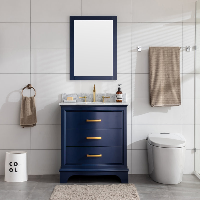 Andover Mills™ Goleta 30'' Single Bathroom Vanity with Marble Top